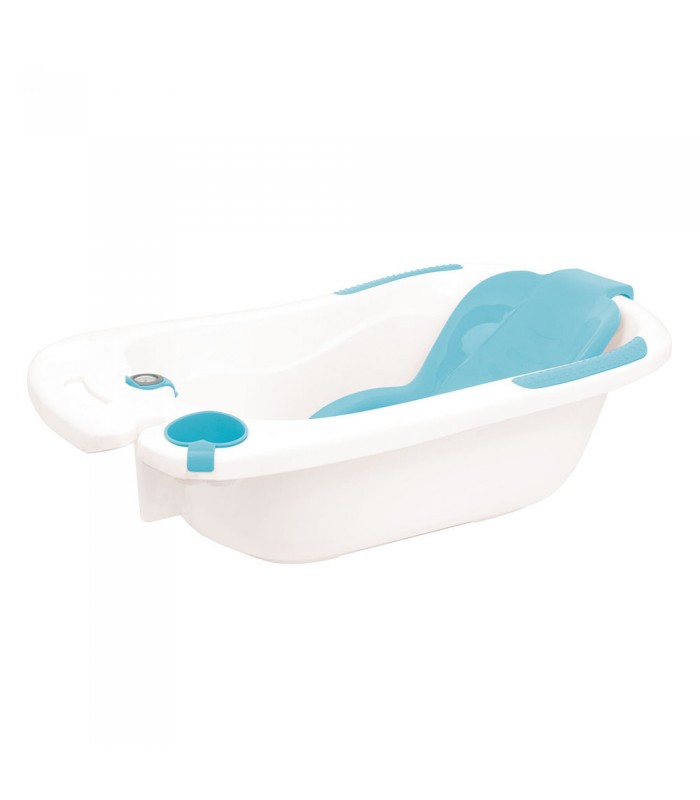 Bañera grande para bebé en color agua marina con soporte plegable -  chicBebits